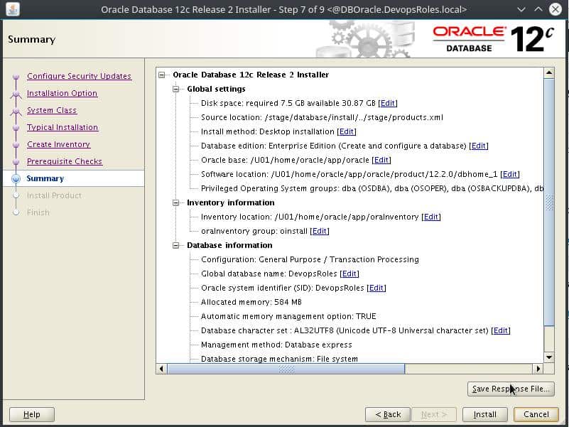 Install Oracle Database 12c on Centos 7 6