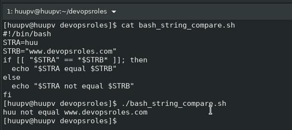 Bash string comparison