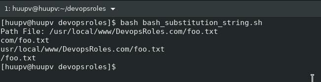 Bash substitution string