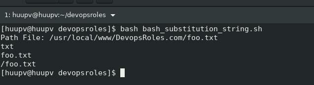 Bash substitution string