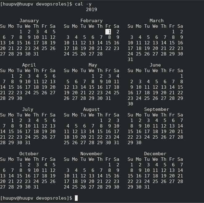 cal command in Linux with Examples