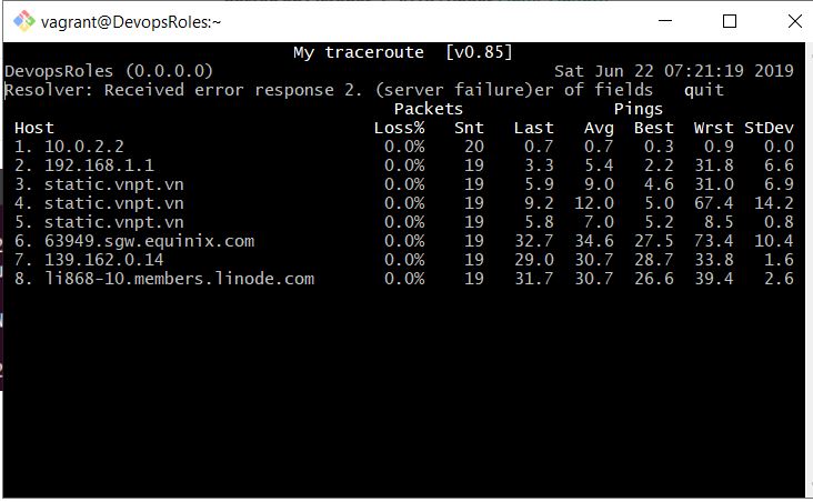 How to traceroute use mtr command in Linux