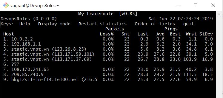 How to traceroute use mtr command in Linux