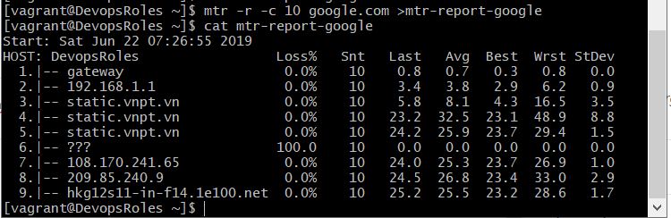 How to traceroute use mtr command in Linux