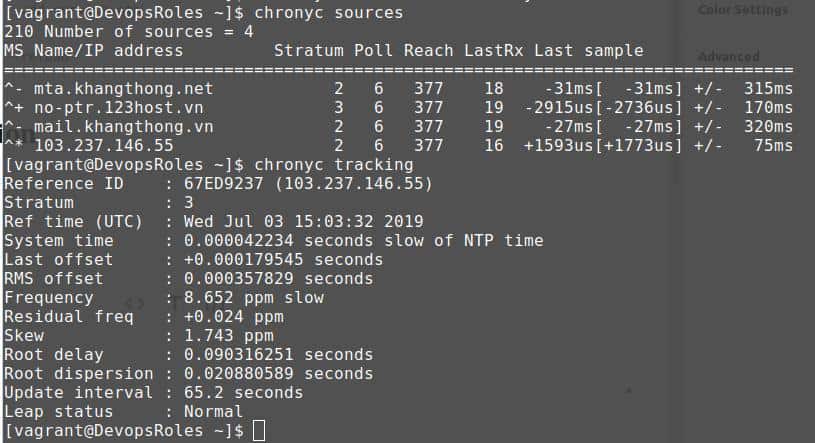 Install Chrony and Configure NTP server
