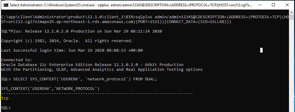 How to setup SSL/TLS connection for AWS RDS Oracle Database using SQL*PLUS, SQL Developer, JDBC 1 AWS RDS Oracle Database using SQL*PLUS, SQL Developer, JDBC