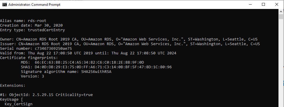 AWS RDS Oracle Database using SQL*PLUS, SQL Developer, JDBC 09