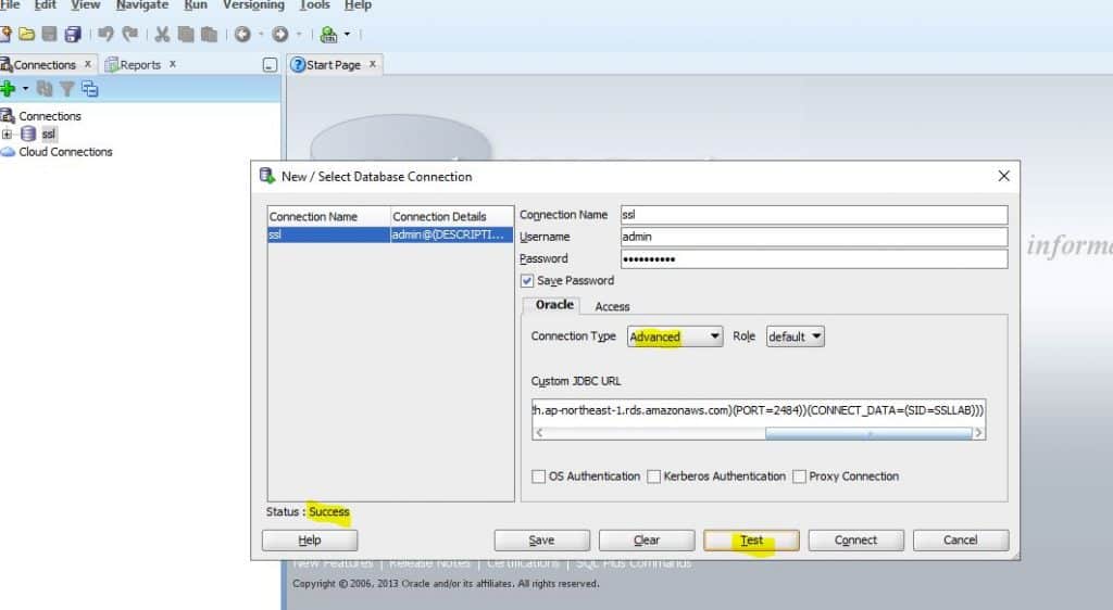 AWS RDS Oracle Database using SQL*PLUS, SQL Developer, JDBC 11