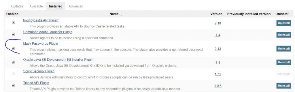 Jenkins Mask Passwords plugin