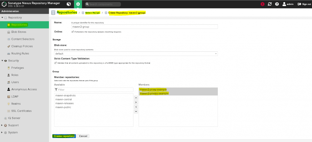 Build a repository use Nexus Repository