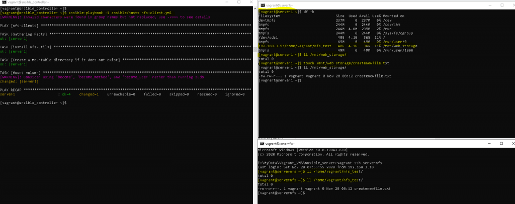 Ansible Setup NFS server and client