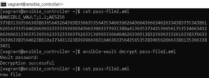 Ansible vault encrypt decrypt example
