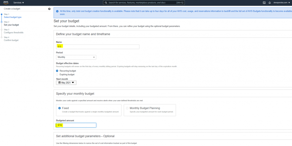 Reduce AWS Billing and Setup Email Alerts