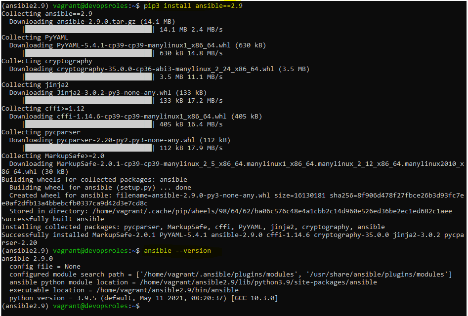 install Ansible by using Virtualenv