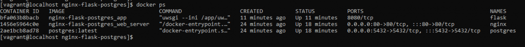 Docker setup Nginx Flask and Postgres