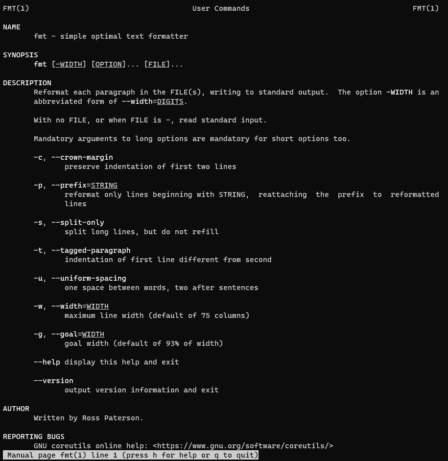 fmt command in linux with example