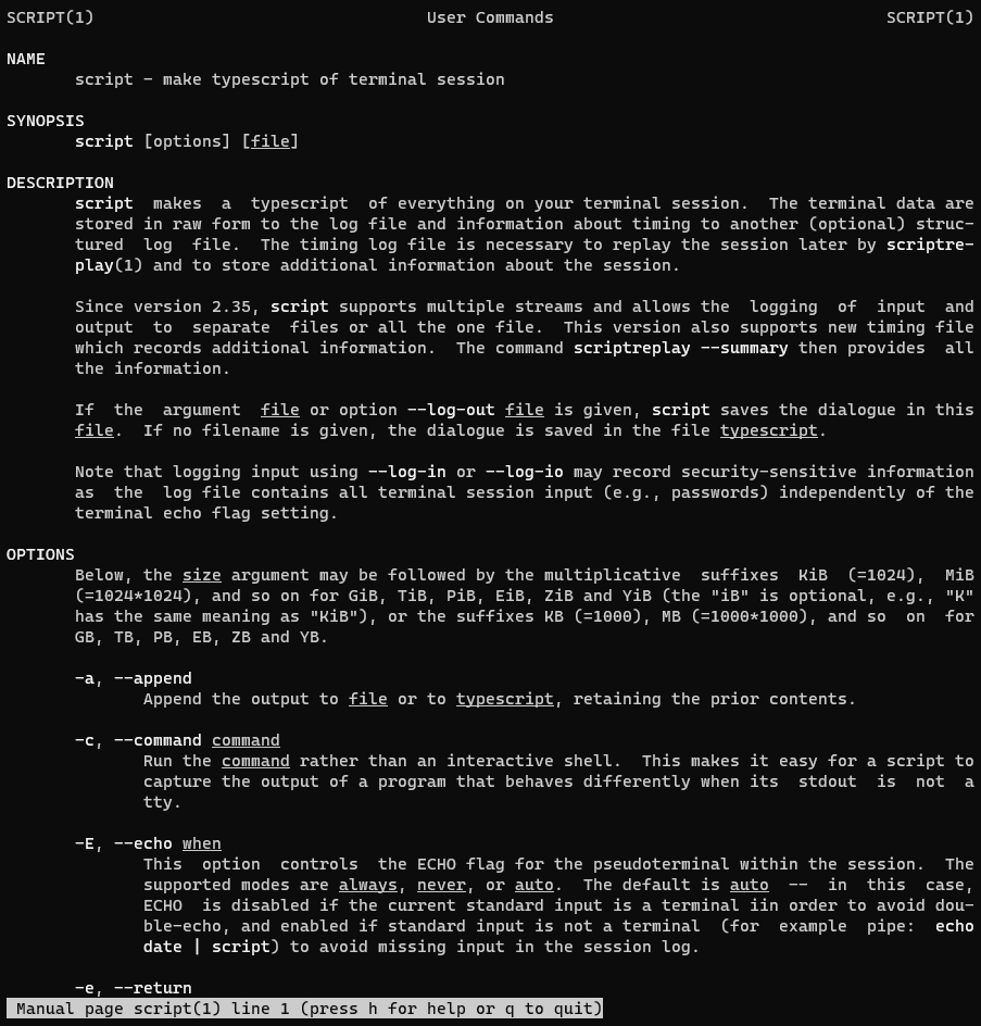 Record Linux Terminal Commands