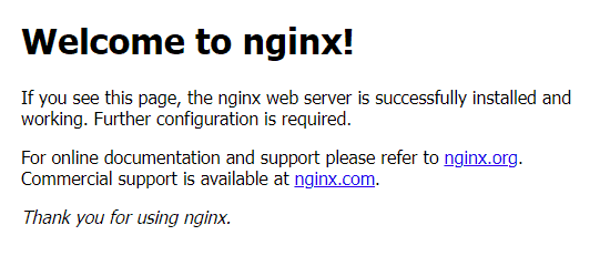 Nginx page index.html