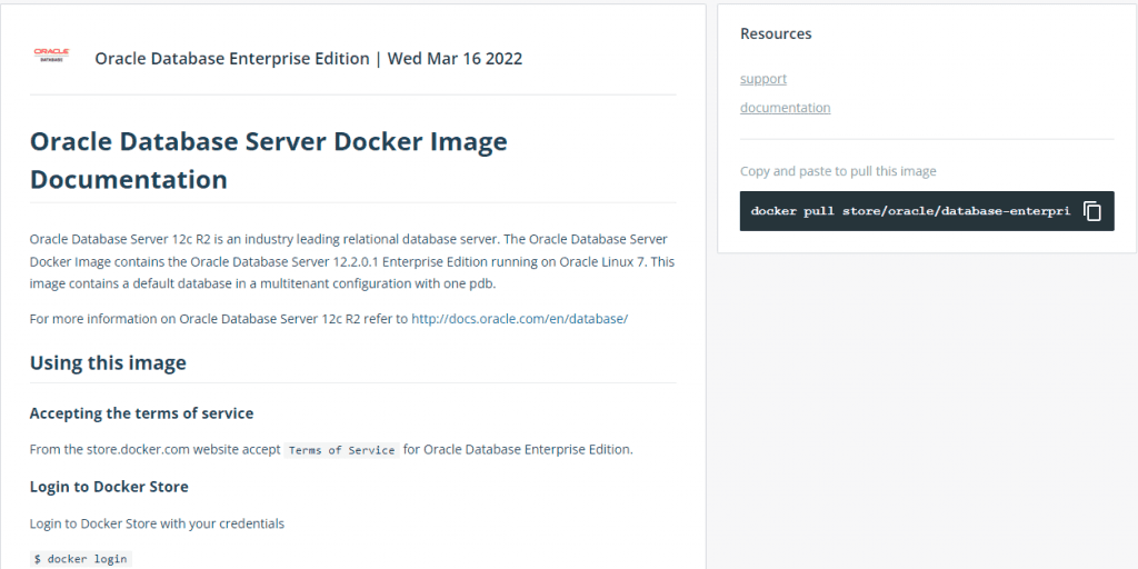 Docker install oracle 12c images 3