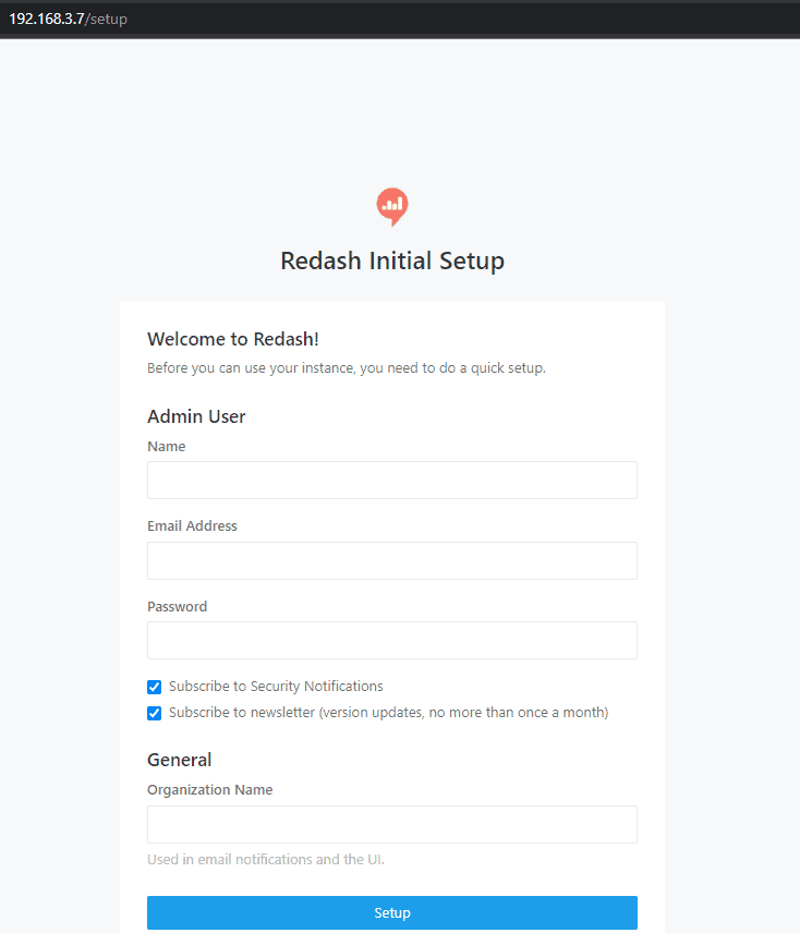 Redash Initial Setup