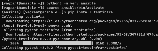 Ansible uses Testinfra test infrastructure