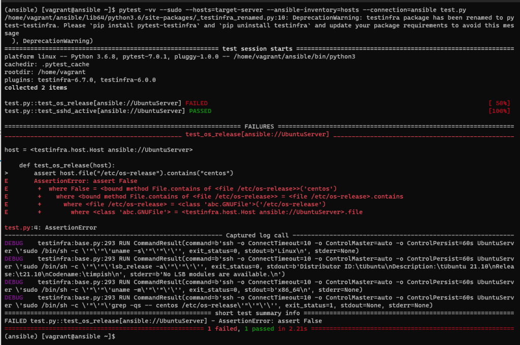 run tetinfra ansible