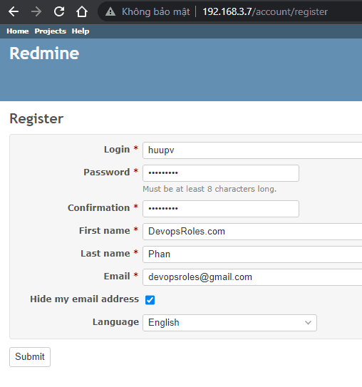 Access Redmine