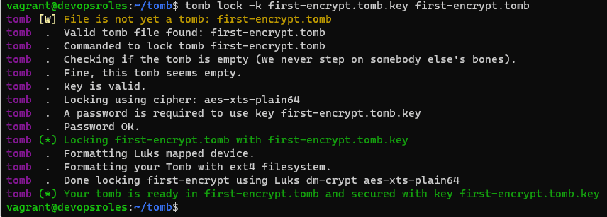 link the new key to your new tomb file as command below