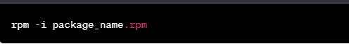 Installing RPM command Packages: