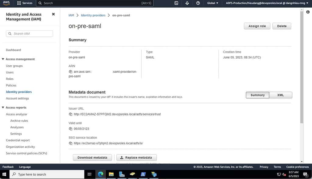 Using Windows Active Directory ADFS and SAML 2.0 to login AWS Console