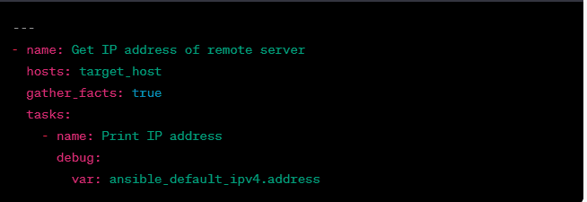 Ansible get IP address remote server