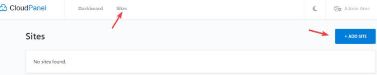 Add a Domain In the CloudPanel dashboard