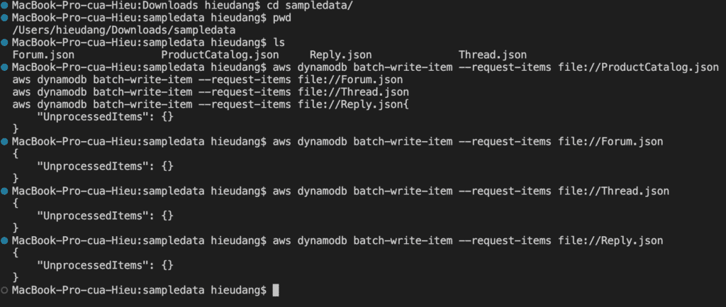 Load the data using the batch-write-item AWS CLI into DynamoDB table