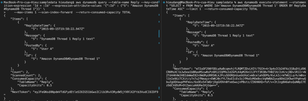 DynamoDB table Query and Sort CLI command