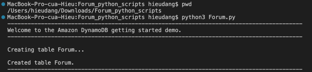 Boto3 DynamoDB create table