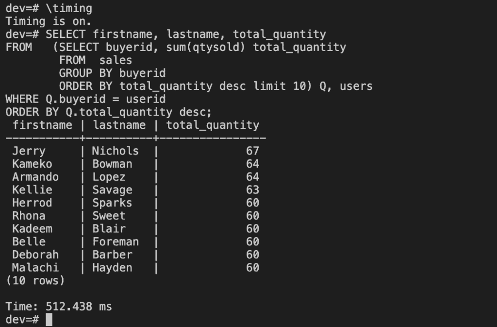 Loading sample data from S3 to Redshift with PSQL