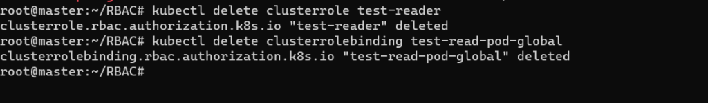 Delete ClusterRole and ClusterRoleBinding: