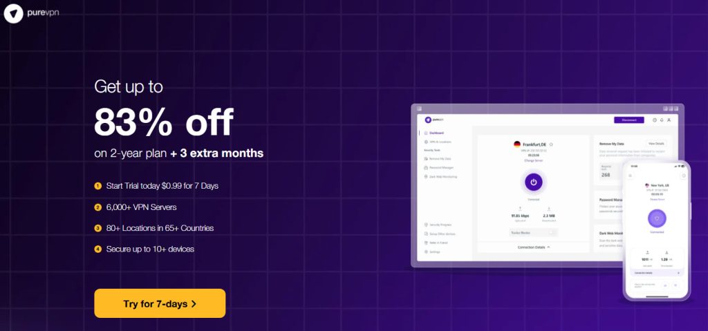 PureVPN Get The 7-Day Trial for $0.99