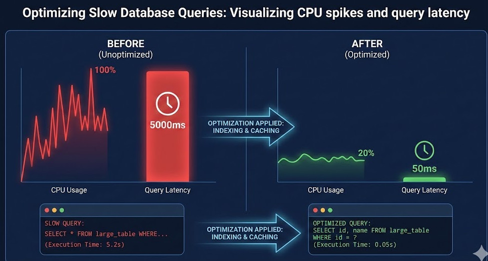 Optimizing Slow Database Queries: Visualizing CPU spikes and query latency