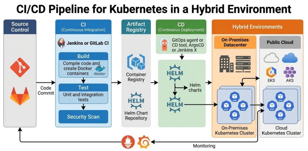 Kubernetes and hybrid environments network topology