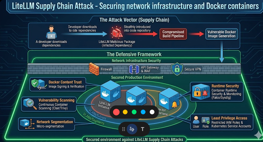 LiteLLM Supply Chain Attack - Securing network infrastructure and Docker containers
