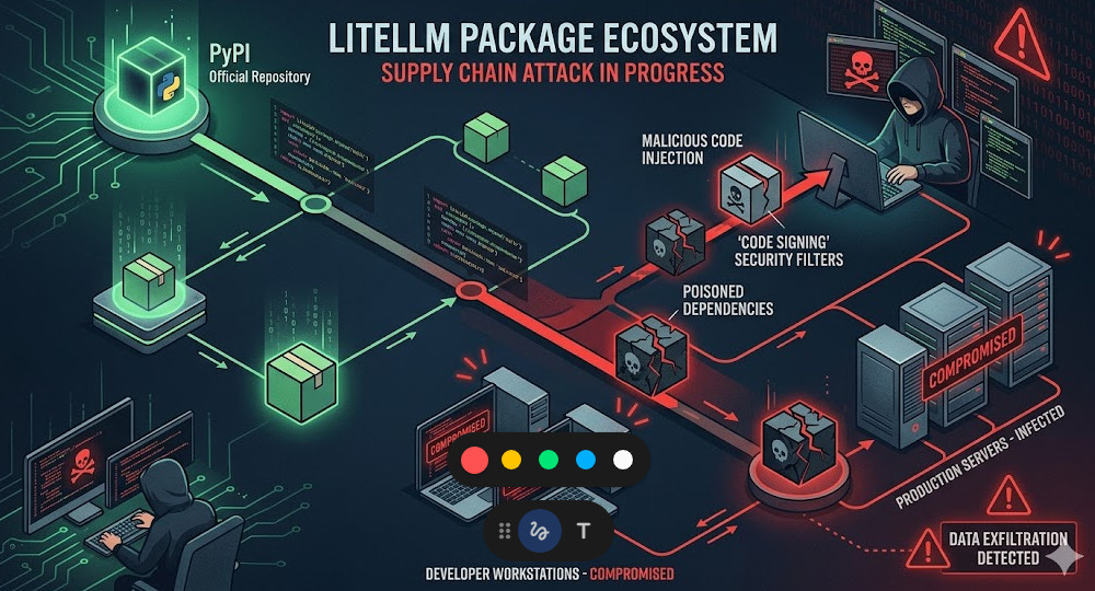 LiteLLM Supply Chain Attack - Visual representation of compromised python packages