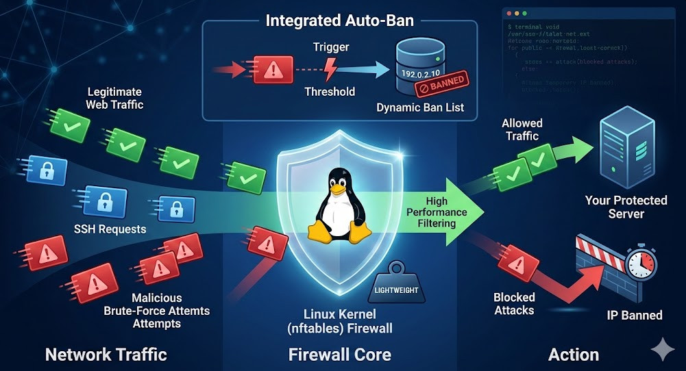 lightweight Linux firewall - Visual representation