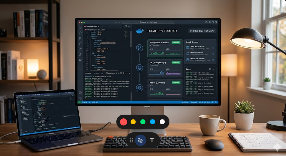local dev toolbox  Visual representation of a unified developer environment