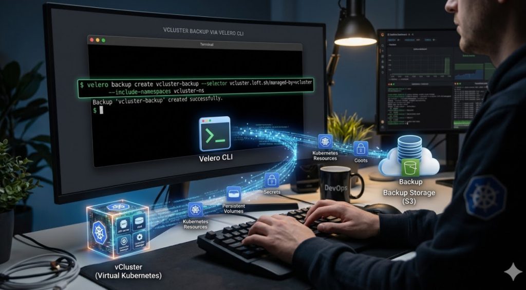 vCluster backup using Velero command line execution