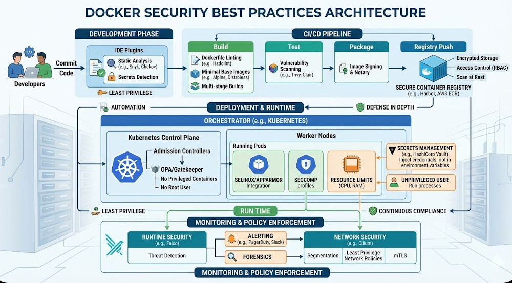 Docker security best practices architecture