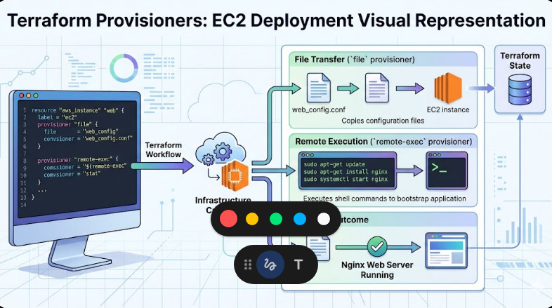 Terraform Provisioners Visual representation of EC2 deployment