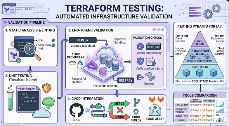 Terraform Testing - Visual representation of automated infrastructure validation
